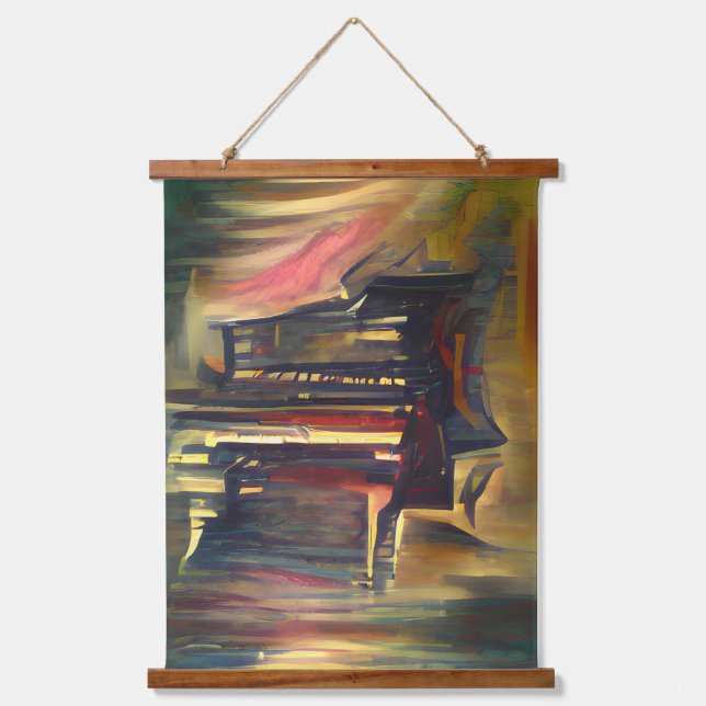 Awesome Mystical Piano Musical Hanging Tapestry (Front)