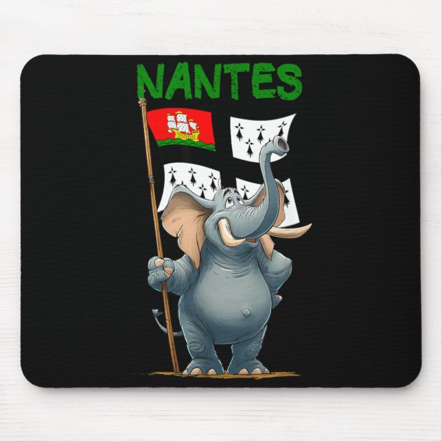 Awesome Nantes Elephant Costume with Flag Mouse Mat (Front)