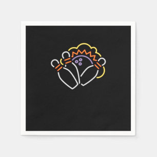 Awesome Neon Sign Retro Bowling Coach Bowlers Bowl Napkin