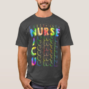 Awesome Neonatal ICU Tie Dye NICU Nurse Cute Nursi T-Shirt