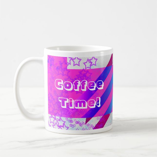 Awesome New Wave Neon Fun Design Coffee Mug (Left)