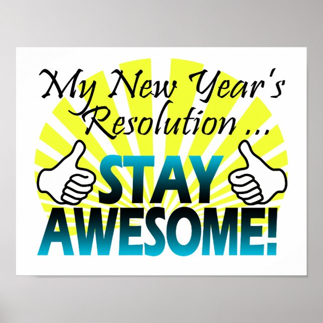 Awesome New Year Resolution Poster (Front)