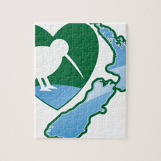 Awesome New Zealand Kiwi bird with map Jigsaw Puzzle (Vertical)