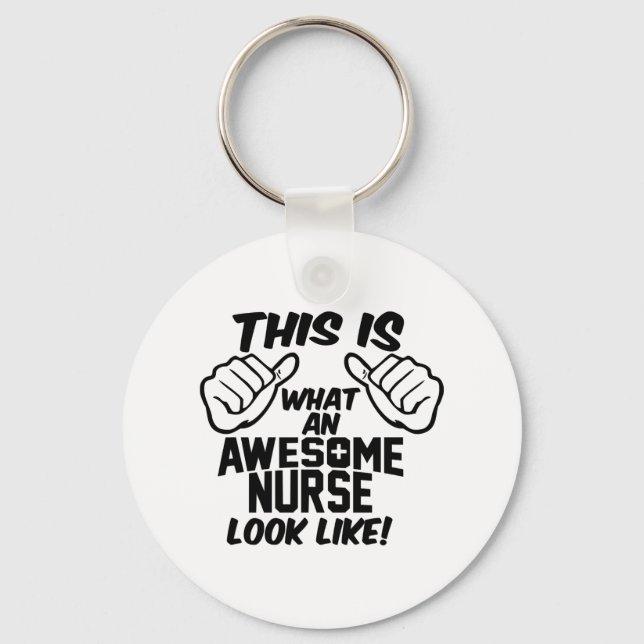 AWESOME NURSE   KEY RING (Front)