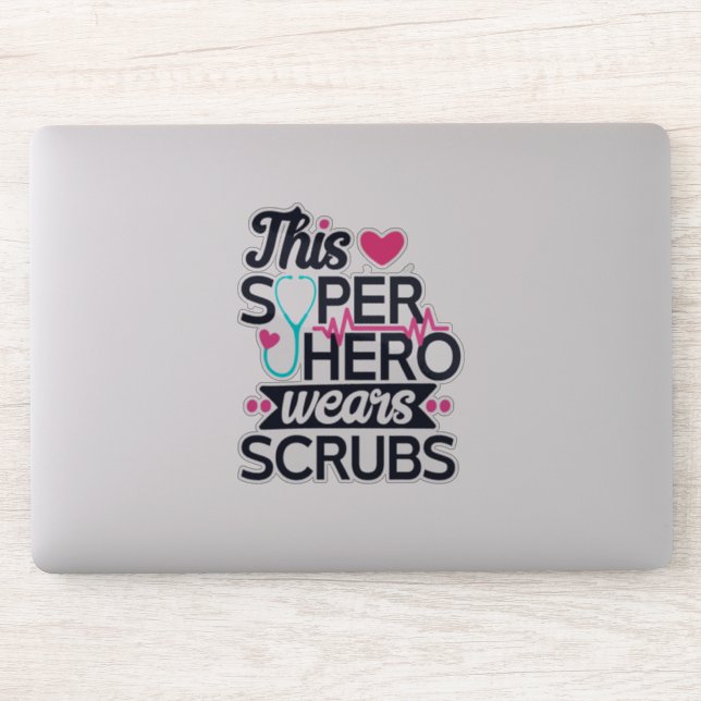 Awesome Nurse Superhero Saying Typography (Computer)