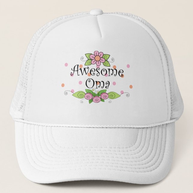 Awesome Oma T-Shirt Trucker Hat (Front)