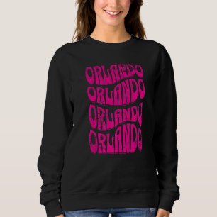 Awesome Orlando Florida Groovy Retro Distressed Sweatshirt