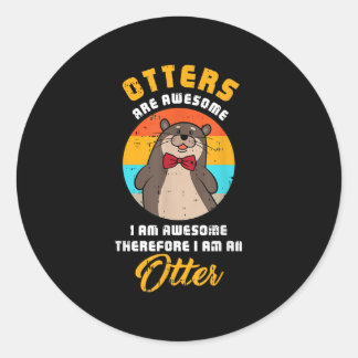 Awesome Otter Costume Cute Animal Zoo Halloween Classic Round Sticker