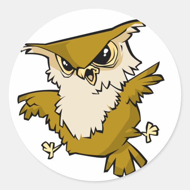 Awesome Owl Classic Round Sticker (Front)