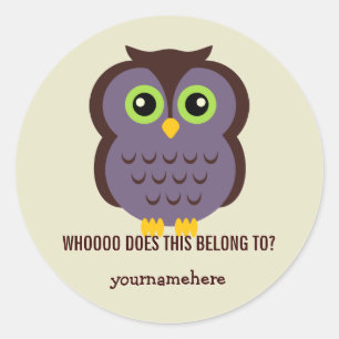 Awesome Owl THIS BELONGS TO Stickers
