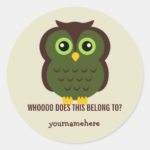 Awesome Owl THIS BELONGS TO Stickers