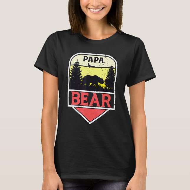 Awesome  Papa Bear Best Dad Bear Family T-Shirt (Front)