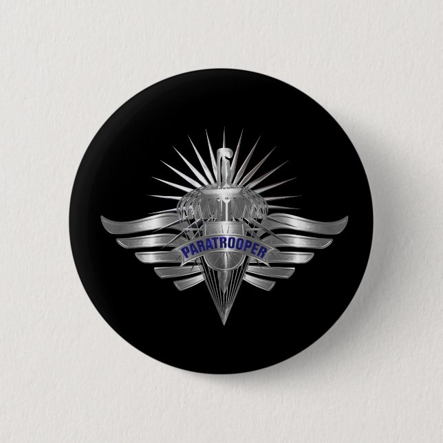 Awesome Paratrooper Custom Designed Wings 6 Cm Round Badge (Front)