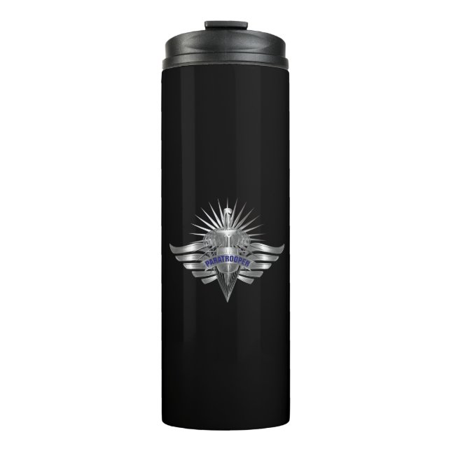 Awesome Paratrooper Custom Designed Wings Thermal Tumbler (Front)