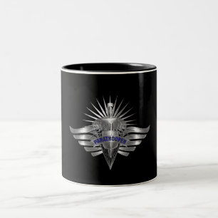 Awesome Paratrooper Custom Designed Wings Two-Tone Coffee Mug