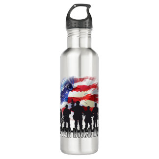 Awesome patriotic American Flag Never Back Down Co 710 Ml Water Bottle