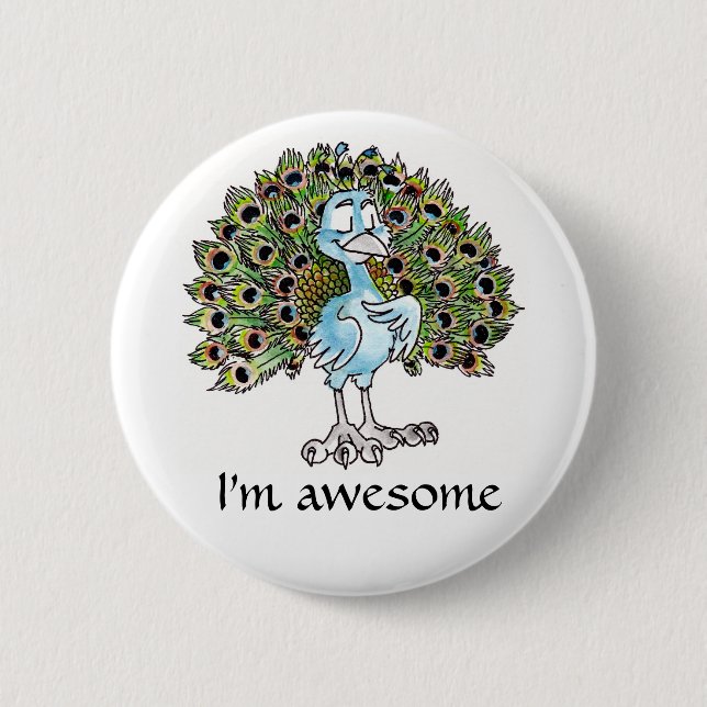 Awesome Peacock Button (Front)