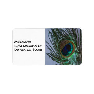 Awesome Peacock Feather Label