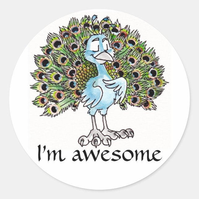 Awesome Peacock Stickers (Front)