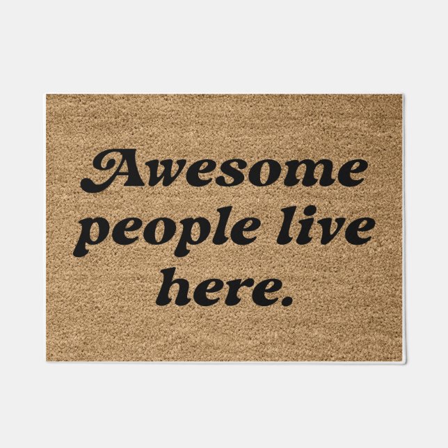Awesome People Live Here Doormat (Front)