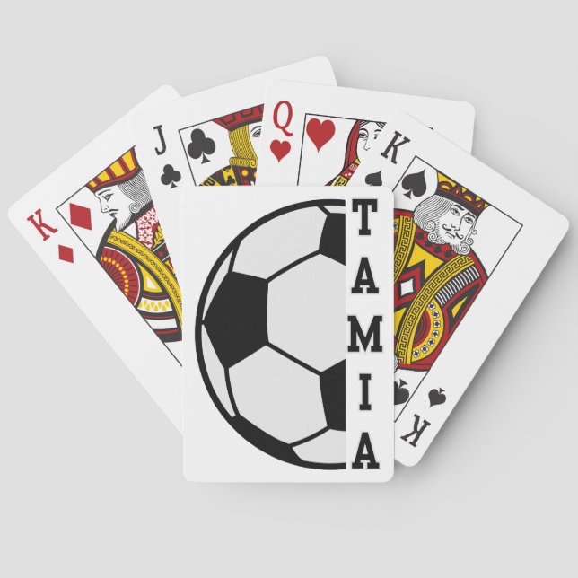 Awesome Personalised Name Soccer Ball Sports Playing Cards (Back)