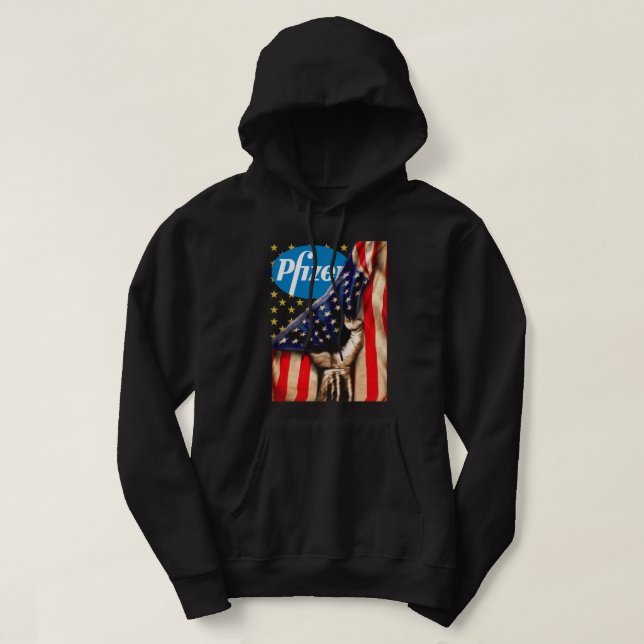 Awesome Pfizer Logo and America Flag Shirt (Design Front)
