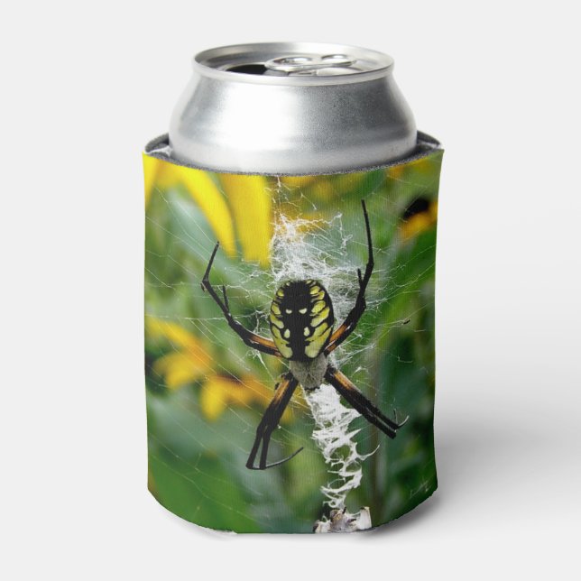 Awesome Photo Orb Spider in Web Can Cooler (Can Front)