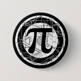 Awesome Pi Symbol 6 Cm Round Badge