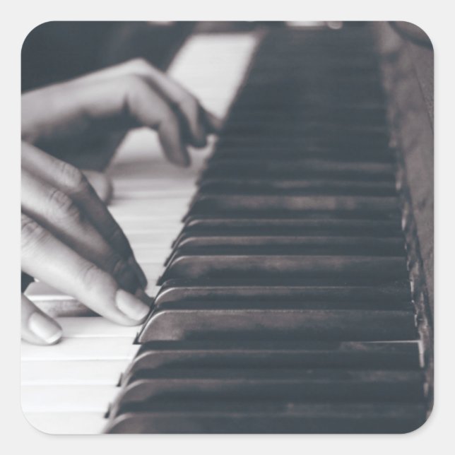 Awesome Piano Design Square Sticker (Front)