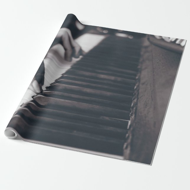 Awesome Piano Design Wrapping Paper (Unrolled)