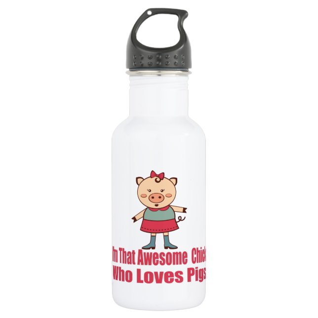 Awesome Pigs 532 Ml Water Bottle (Front)