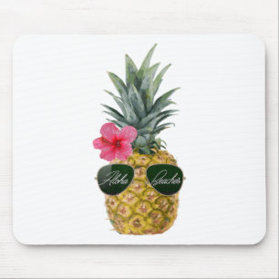 Awesome Pineapple Shirts- Aloha Beaches Tropical P Mouse Mat