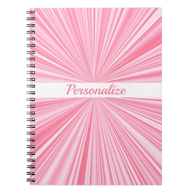 Awesome Pink Abstract Personalise Journal Notebook (Front)