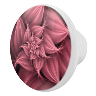 Awesome pink Flower Fractal  Ceramic Knob