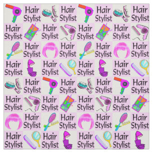 AWESOME PINK HAIR STYLIST FABRIC