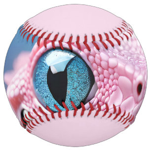 Awesome Pink Lizard with Big Blue Eyes Softball