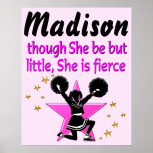 AWESOME PINK PERSONALIZED CHEERLEADING POSTER
