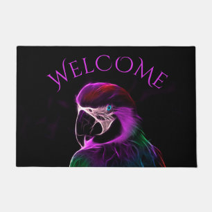Awesome Plum Glow Parrot Doormat