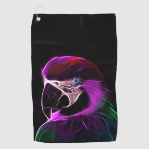 Awesome Plum Glow Parrot Golf Towel