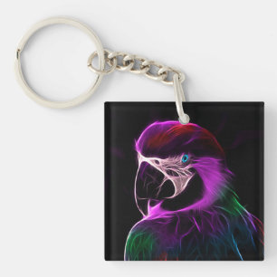 Awesome Plum Glow Parrot Key Ring