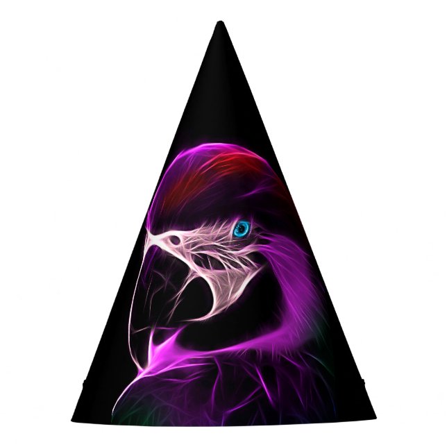 Awesome Plum Glow Parrot Party Hat (Front)