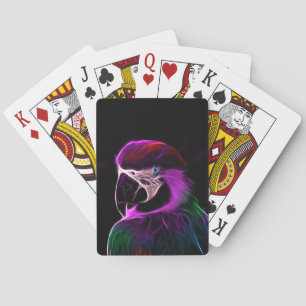 Awesome Plum Glow Parrot Playing Cards