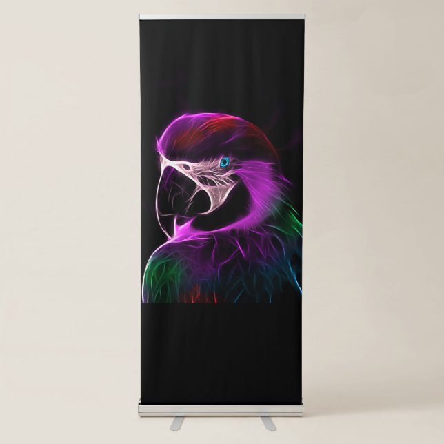 Awesome Plum Glow Parrot Retractable Banner (Front)