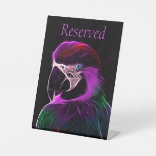 Awesome Plum Glowing Reservation Parrot Pedestal Sign