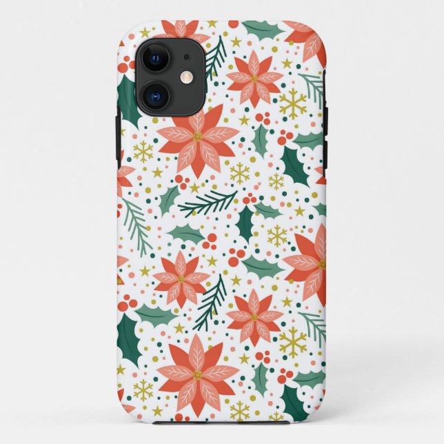 Awesome Poinsettia Pattern Case-Mate iPhone Case (Back)