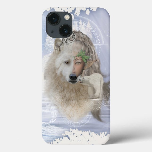 Awesome polarwolf with fairy,  Case-Mate iPhone case (Back)