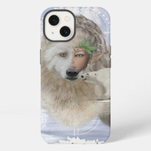 Awesome polarwolf with fairy, polarbear and snow t iPhone 13 case