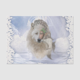 Awesome polarwolf with fairy, polarbear and snow t tissue paper