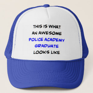 awesome police academy graduate ceramic ornament trucker hat