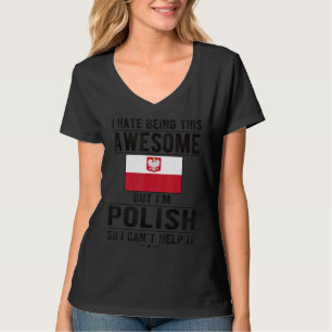 Awesome Polish Flag Poland Polish Roots T-Shirt